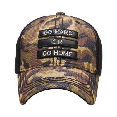 KB Adjustable Go Hard or Go Home Western Vintage Camouflage Hat Cap Camo Black   eb-96086072